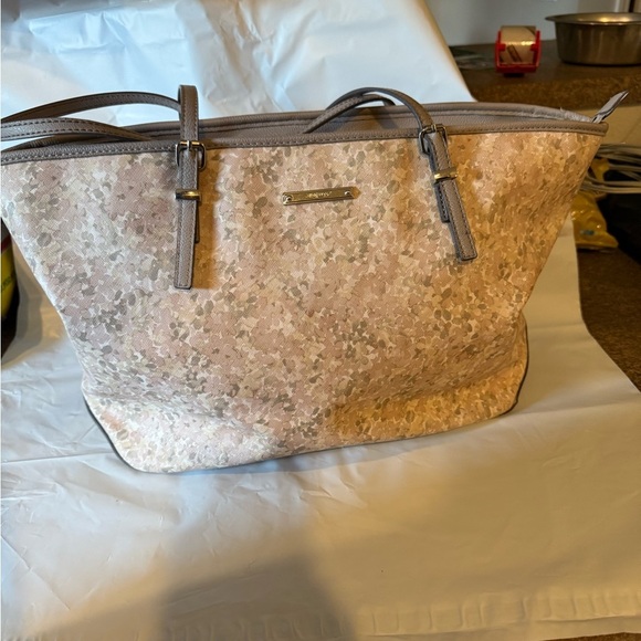 Nine West Floral Tote Beige Cream Hand Bag Large - Picture 1 of 10